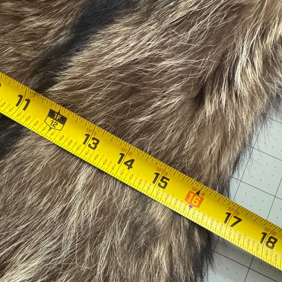 Vintage Petite Raccoon Fur Coat XS Cutter Jacket Real Fur Distressed - Picture 11 of 16